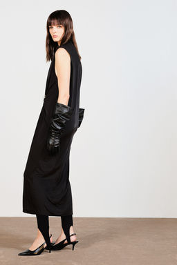 Vestido drapeado con hombreras - H&m фото 3