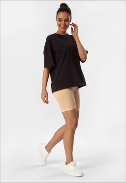 TEKSA Шорты женские высокая талия WHS 001 beige rose