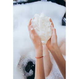 Цена за 2 шт. Мочалка для тела массажная со скрабером Доляна «Афродита», 11×16 см, бежевая