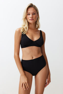 TRENDYOLMILLA Siyah Dokulu Yuksek Bel Hipster Bikini Alt? TBESS24BA00095  фото 2