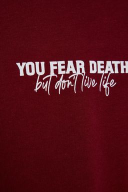 TRENDYOL MAN Bordo Oversize/Genis Kesim %100 Pamuklu Minimal Yaz? Bask?l? T-Shirt TMNSS23TS00099 - Trendyolmilla фото 7