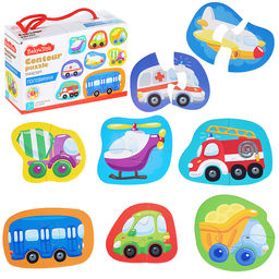 Пазлы контурные Половинки Транспорт Baby Toys