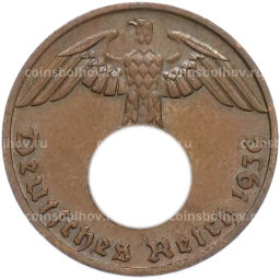 Монета 1 рейхспфенниг 1939 года F Германия