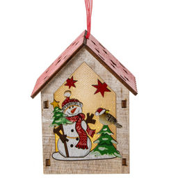 Изделие декоративное подвесное "Домик" с подсветкой, L7 W5 H9,5 см, 2в.