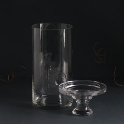 Стеклянный подсвечник на 1 свечу «Цилиндр широкий», прозрачный, d=2 см и d=8 см; 11×11×20 см
