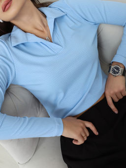 Лонгслив поло женский КФ101 Голубой от фабрики Спортсоло