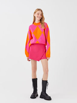 Kad?n Beli Fermuarl? D?z ?ort Etek