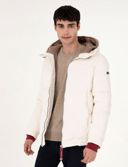 Ekru Kap__onlu Dolgulu Mont