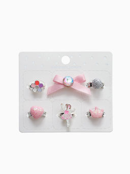 Набор детских колец Выбражулька «Балерина», 6 шт. голубой