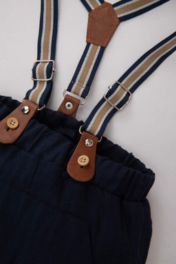 Муслиновые брюки для мальчика, комплект из 2 подтяжек - Defacto фото 5