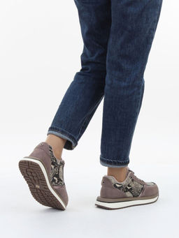 04-PCML20-2 GREY Кроссовки демисезонные женские (натуральная замша, натуральная кожа, текстиль)