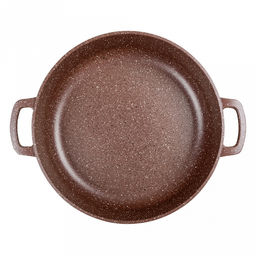 Жаровня с антипригарным покрытием 3,5л, д28см "Шоколад", h7см, s0,4см, литые ручки, стеклянная крышка с пароотводом, подарочная упаковка (Россия)