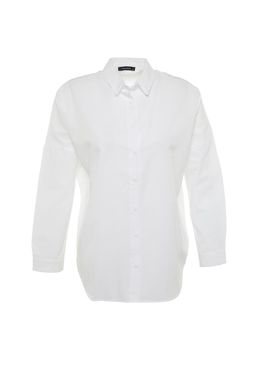 Ekru Pamuklu Oversize Genis Kal?p Dokuma Gomlek TWOSS22GO0669