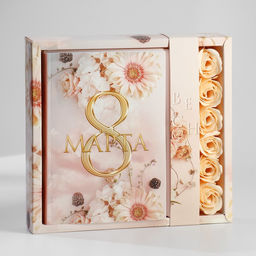 Подарочный набор 8 марта, ежедневник А5, 80 листов и мыльные лепестки