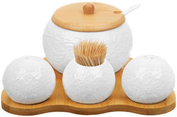 Набор 4 пр.-20*17*9 см Веточки-цветочки Сахарница+Вазочка под зуб.и набор для спец.2 пр.на бам.под - Elan gallery фото 12