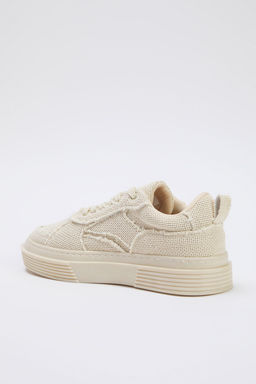 Trendyol Shoes Bej Dokulu Orgu Desenli Bagc?kl? Kad?n Retro Spor Ayakkab? TAKSS25SN00037 - Trendyolmilla фото 7