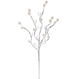 Цена за 2 шт. Ветка декоративная "Переливы" 30 см, Серебро