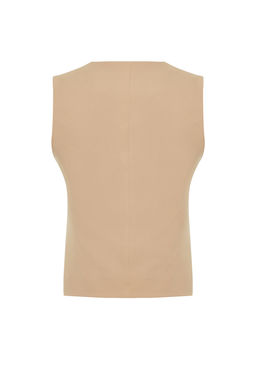 Vizon Fitted Dugmeli Crop Dokuma Yelek TWOSS21YE0009