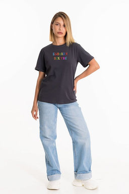 Футболка с принтом М326076Пс серый - Елена фото 2