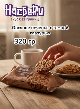 Печенье Сокровище Насберри с темной глазурью фас цв/пл фл/п 0,340кг