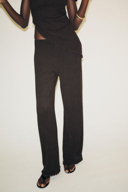 TEXTURED WIDE-LEG TROUSERS - Zara фото 2