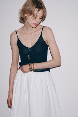 ZW COLLECTION POPLIN MIDI SKIRT - Zara фото 2
