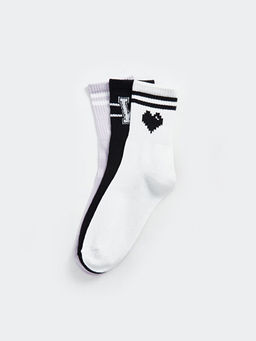 Bask?l? Kad?n Soket ?orap 3l?