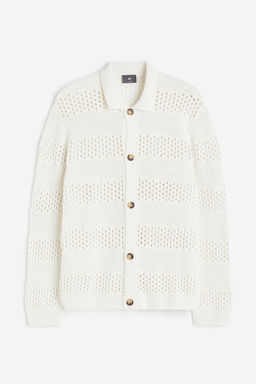 Cardigan en punto pointelle Regular Fit