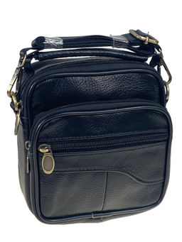 Сумка мужская из натуральной кожи, цвет черный