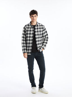 Regular Fit Uzun Kollu Ekose Erkek G?mlek Ceket