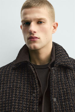 VELOUR CHECK TEXTURED JACKET - Zara фото 6
