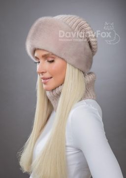 Комплект Ника норка трикотаж кизил манишка