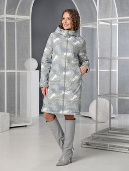 25108 Плащ утепл. серо-зеленый - Dizzyway фото 3