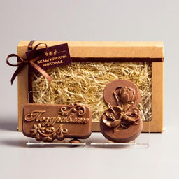 Бельгийский шоколад, 2 в 1 Поздравляю + 8 марта. Три тюльпана, 160 г