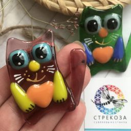 Брошь Кот с сердцем - Стрекоза фото 4