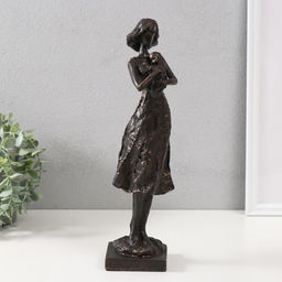 Фигурка полистоун «Девушка с ребёнком», чёрный, 34×9.5×9 см