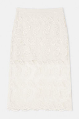 Limited Edition Beyaz Sal Desen Midi Orme Tul Brode Etek TPRSS26ET00014 - Trendyolmilla фото 6