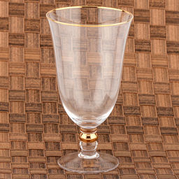 Жаклин Бокал стеклянный 550мл, д10см, h18см, тонкостенное, прозрачное стекло, отводка золотом (Китай) Цена указана за штуку. В коробке 4 штуки. - Домашняя мода фото 5