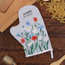 Варежка-прихватка Доляна Полевые цветы 20х28 см, 35% хл, 65% пэ, ватин 250 г/м2