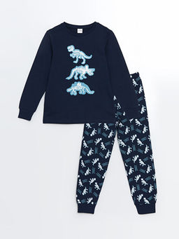 Bisiklet Yaka Karanl?kta Parlayan Erkek ?ocuk Pijama Tak?m?