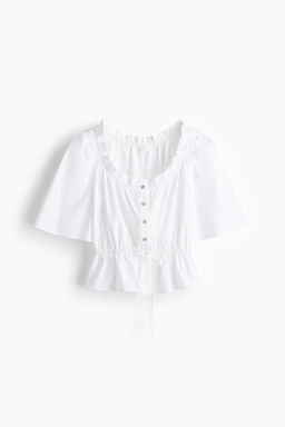 Blusa de algod?n con ribetes de volante - H&m фото 2