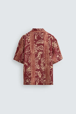 CAMISA JACQUARD RAYAS ESTAMPADO / Rojos - Zara фото 7