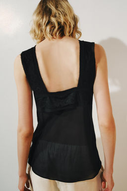 TOP LENCERO ENCAJE ZW COLLECTION / Negro - Zara фото 5