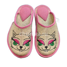 Тапочки без задника, вышивка «кошечки» - Чуника фото 2