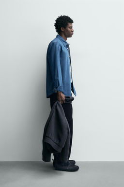 Рубашка Denim Relaxed Fit средне-синяя