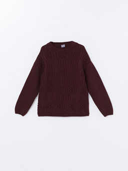 Bisiklet Yaka K?z ?ocuk Triko Kazak