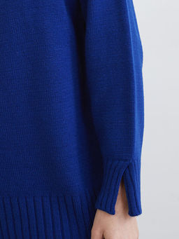 Bisiklet Yaka Oversize Kad?n Triko Tunik