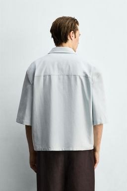 CAMISA BOXY FIT BOLSILLO / Verde agua - Zara фото 3