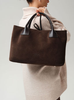 Замшевая сумка Iris DBR 31372 черный каштан  фото 4