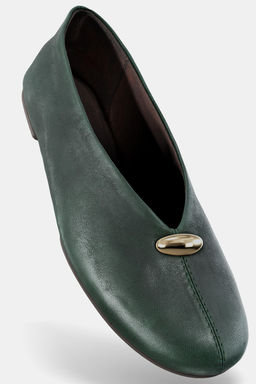 LEATHER BALLET FLATS WITH APPLIQU_ - Zara фото 6